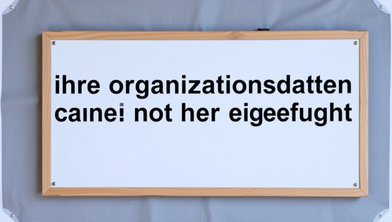 ihre organisationsdaten können hier nicht eingefügt werden.